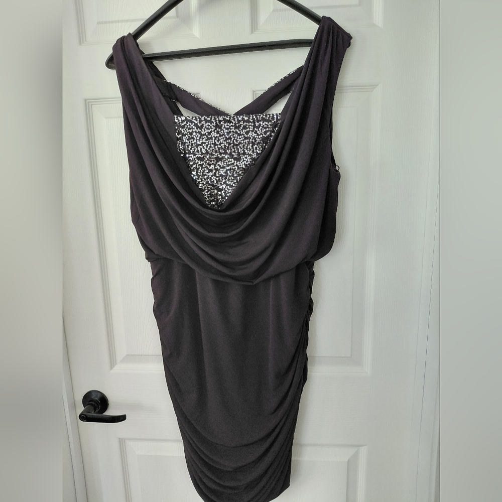 Deb Classic Black Dress With Silver Sequin
